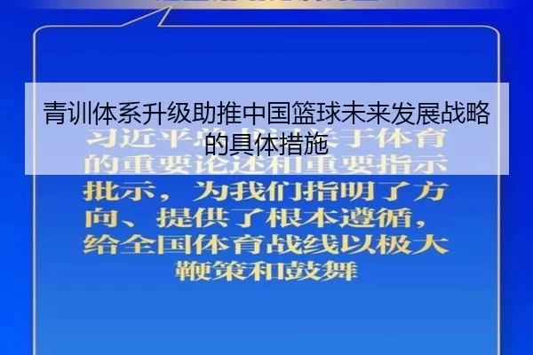 青训体系升级助推中国篮球未来发展战略的具体措施